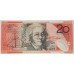 AUSTRALIA 1994 . TWENTY 20 DOLLARS BANKNOTE . EVANS/FRASER . ERROR . NO VARNISH . ROUGH FINISH